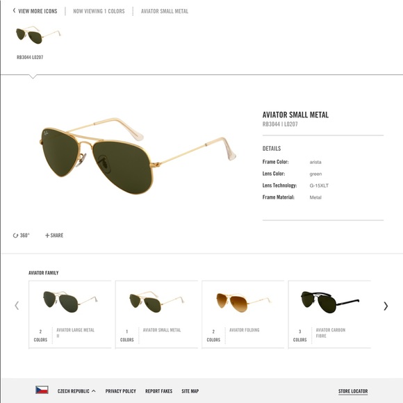 NWOT Aviator Small Metal Rayban Sunglasses RB3044 - Picture 7 of 8